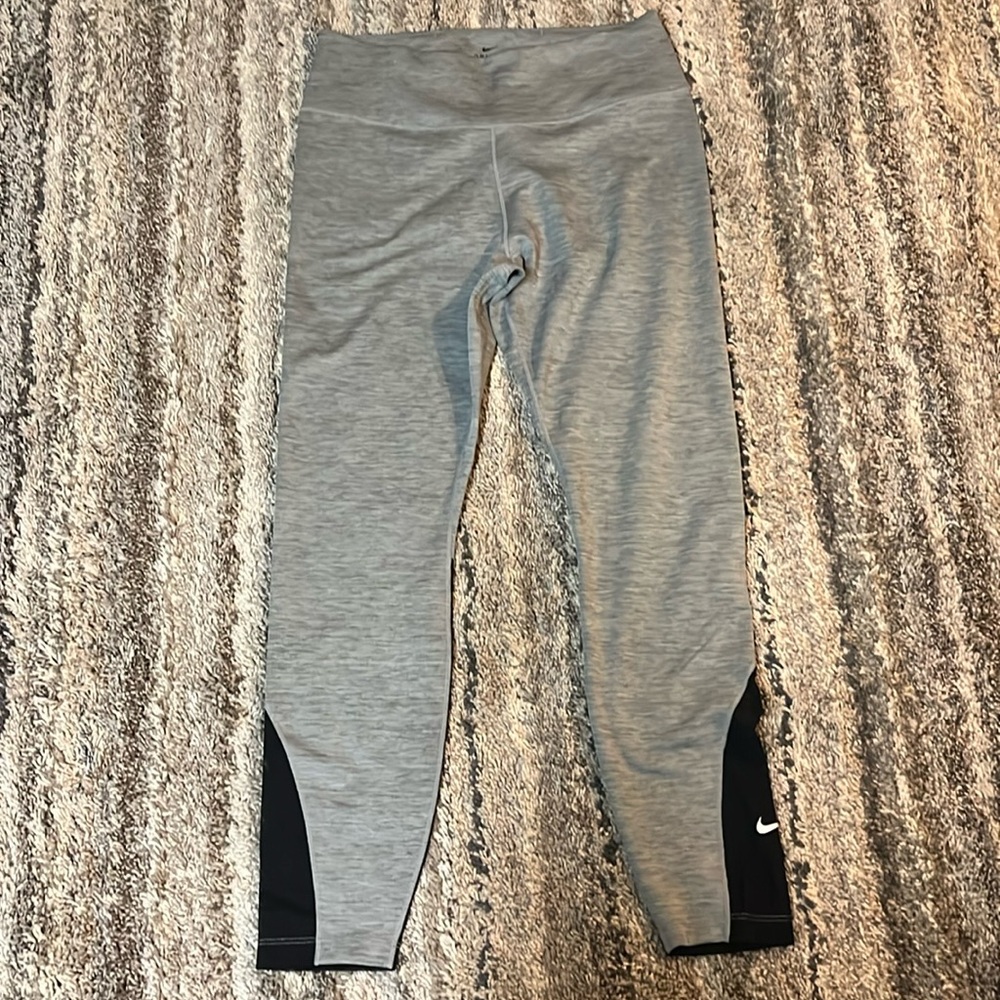 Nike Gray and Black Active Leggings